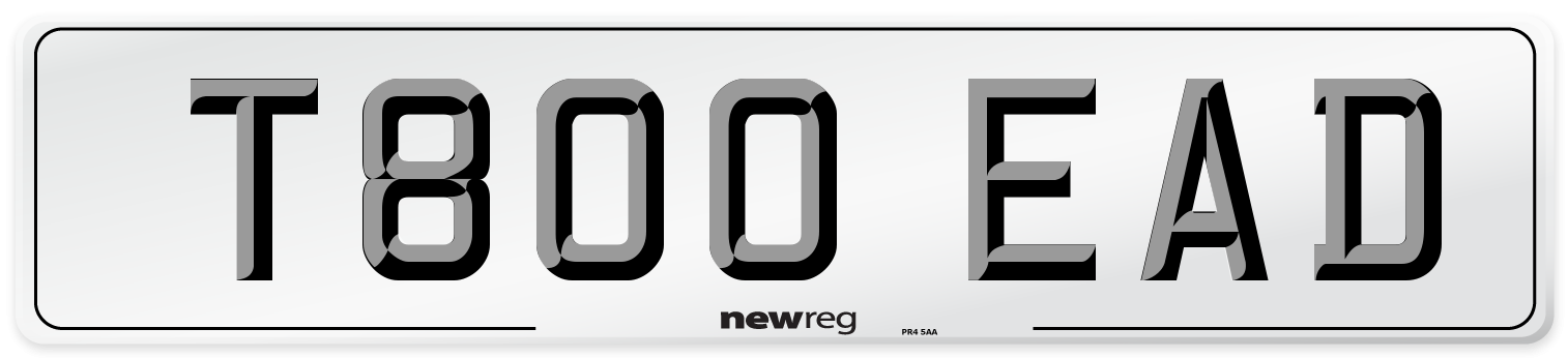 T800 EAD Number Plate from New Reg